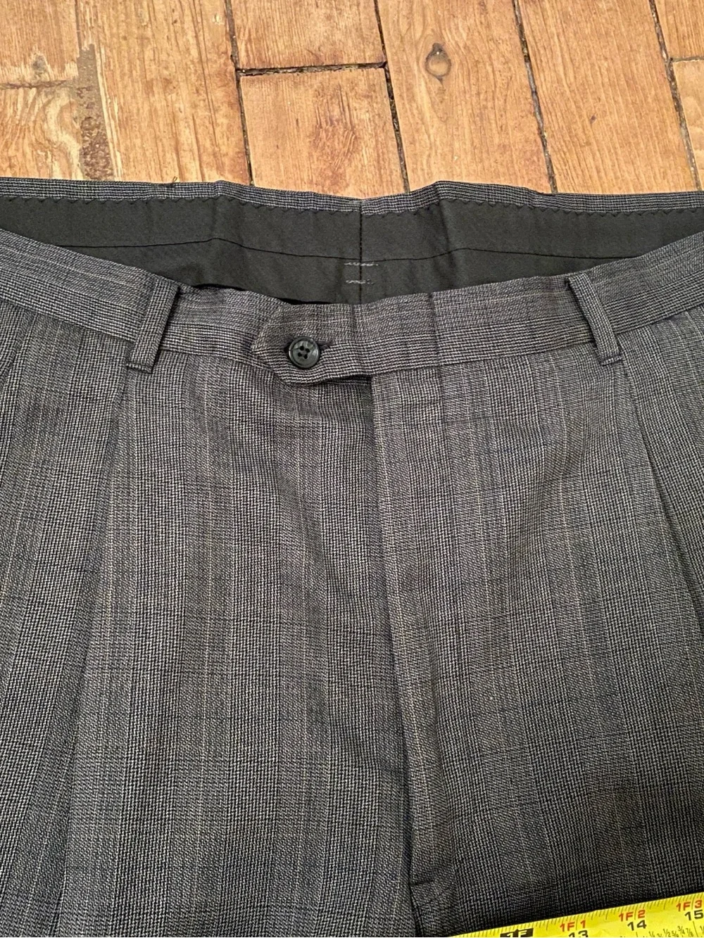 Men's Double-Breasted Charcoal Suit - 44S 38 waist Jacket & Pants